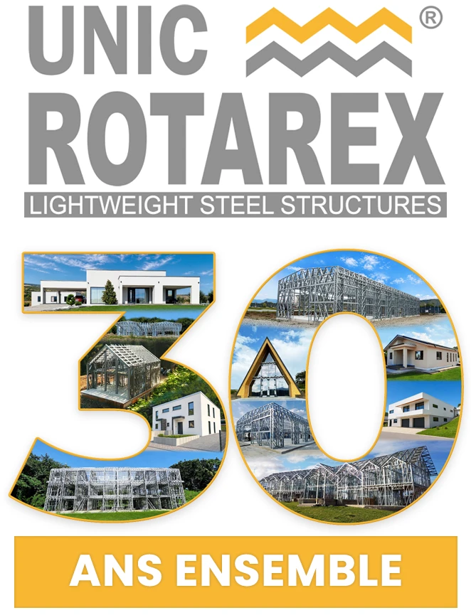 Usine des ossatures métalliques Unic Rotarex® - ossatures métalliques pour maisons, bâtiments industriels et autres types de bâtiments