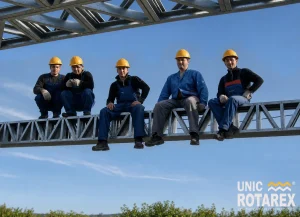 grinda din structura metalica usoara sustine 5 muncitori